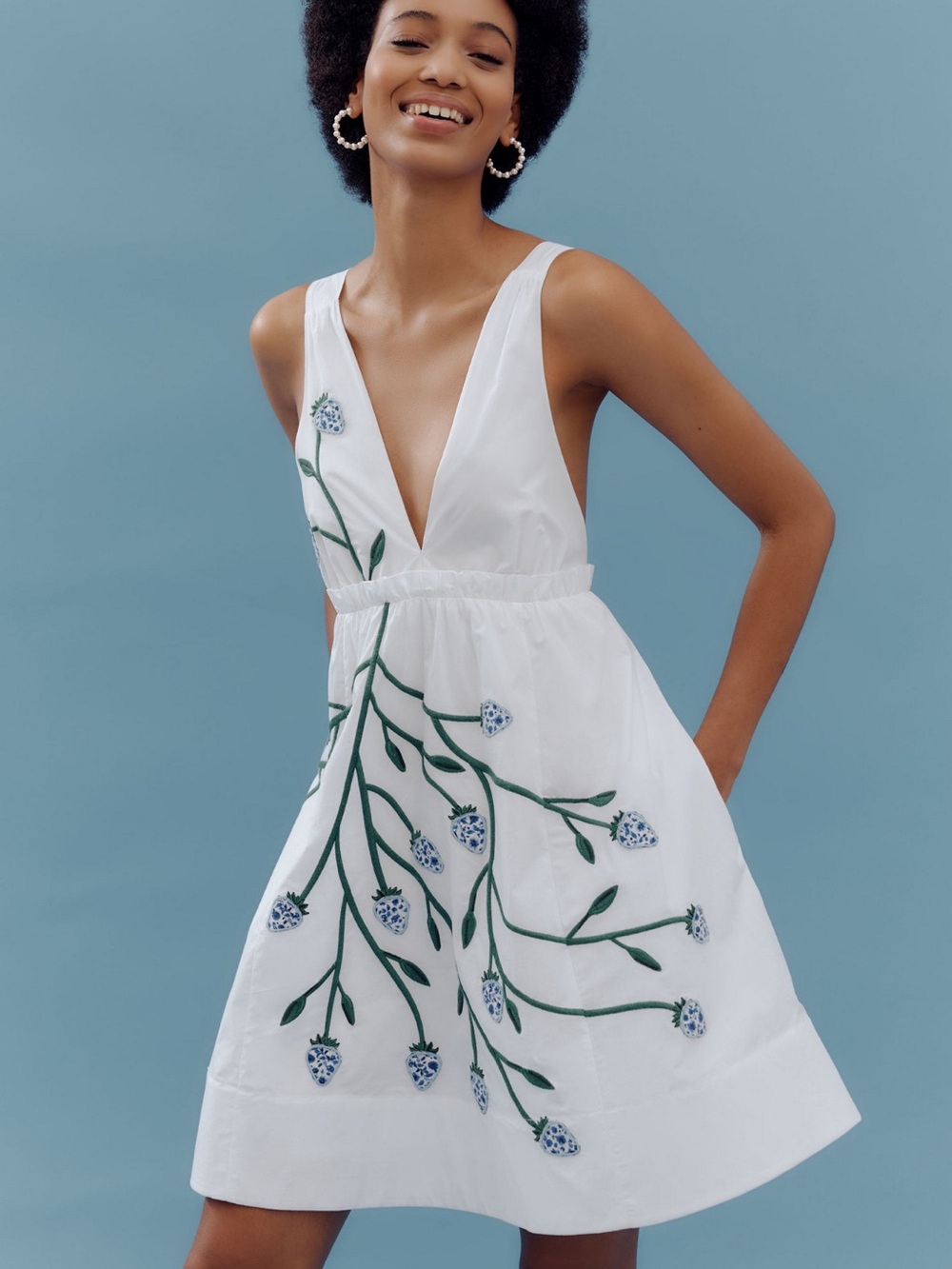 Maeve White Embroidered Floral Sundress - Picture 4 of 13